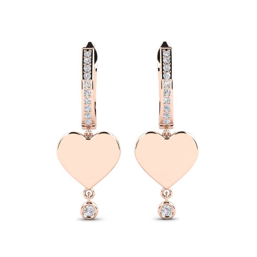 Joined Earring Shop 0.06 Carat Round cut 9ct Rose Gold Diamond Women's Earring Join ...