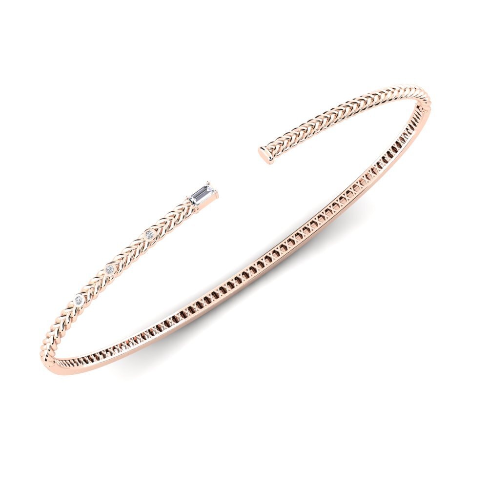 Or rose 14k Diamant Bracelet de paume Jokull