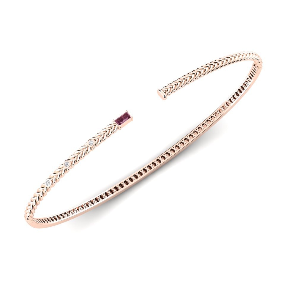Or rose 14k Grenat de Rhodolite Bracelet de paume Jokull