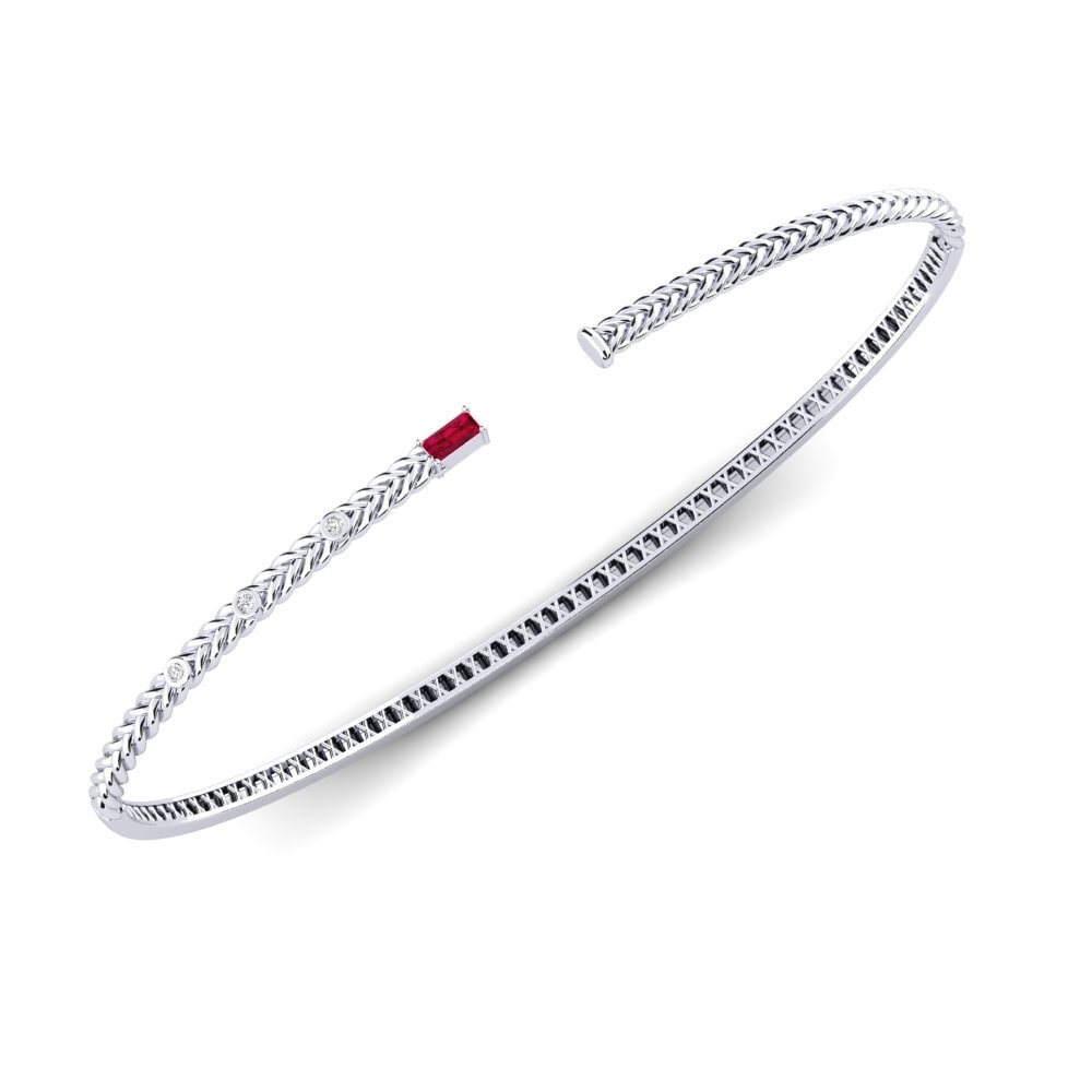 Or Blanc 9k Rubis Bracelet de paume Jokull