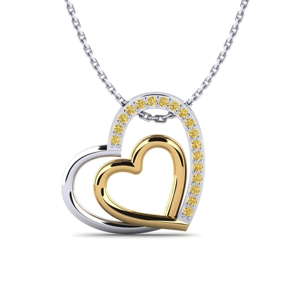 Vàng Trắng-Vàng 18K Kim Cương Vàng Mặt dây chuyền nữ Jolandi