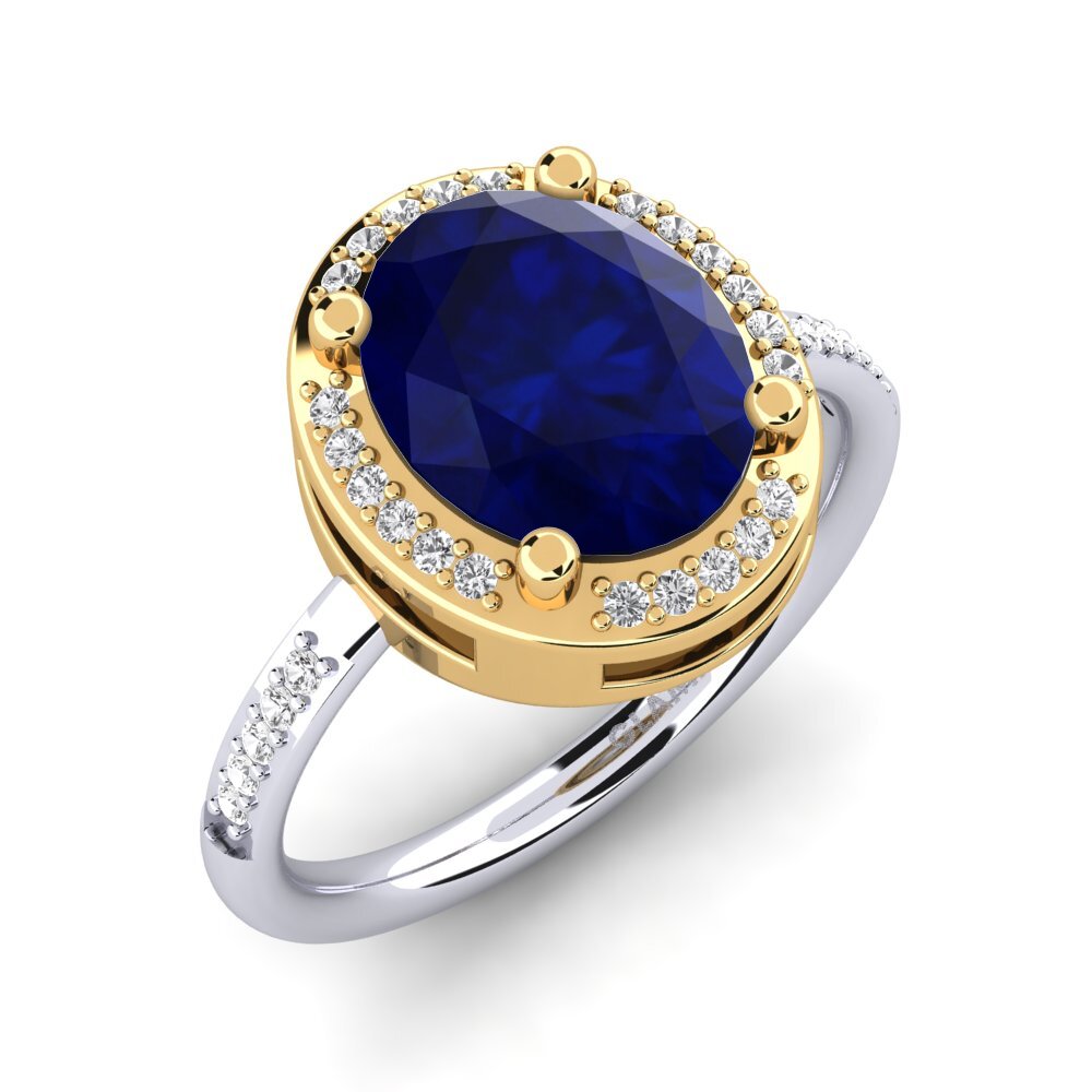 18ct White / Yellow Gold Sapphire Engagement Ring Jolecia