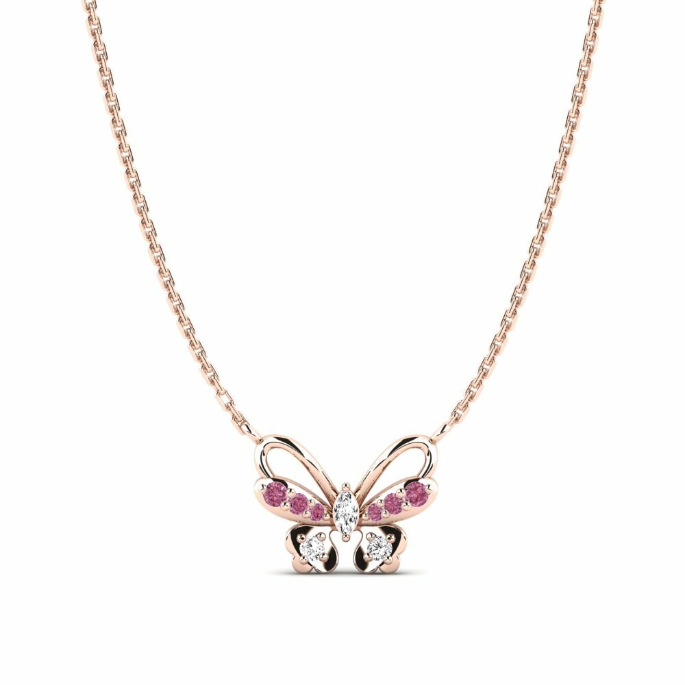 14k Rose Gold Rhodolite Garnet Women's Necklace Joliend