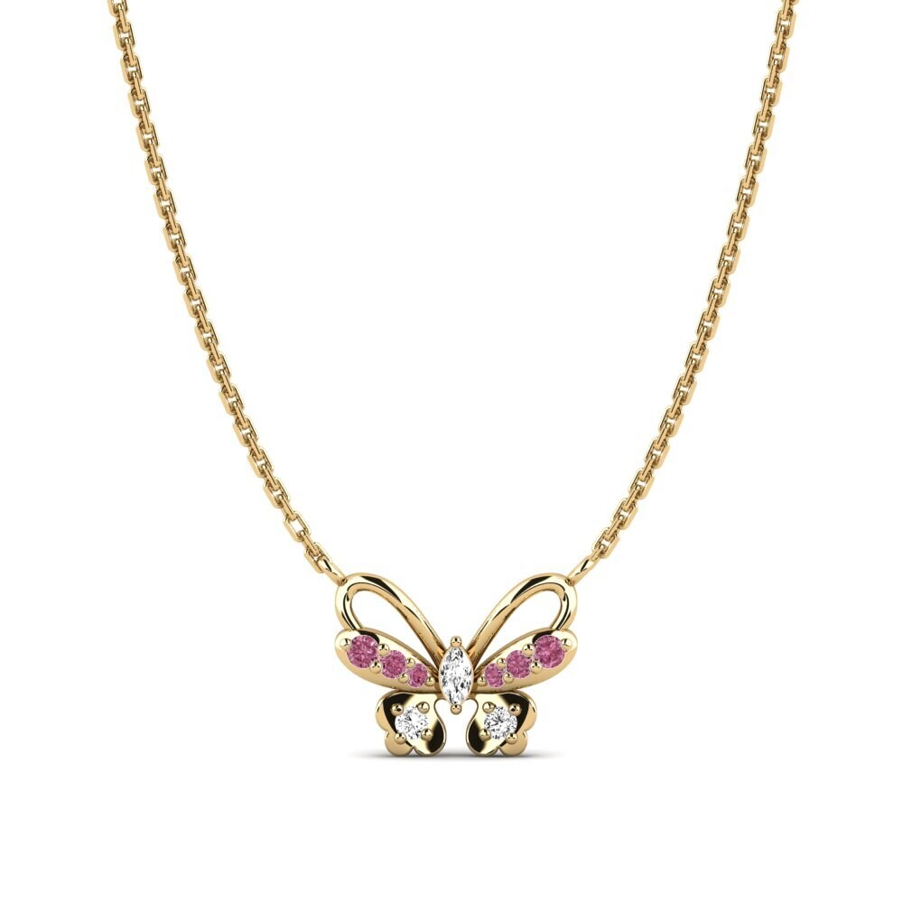 18ct Yellow Gold Rhodolite Garnet Women's Necklace Joliend