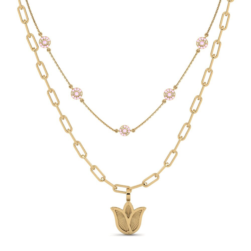 Zafiro Rosado Collar de clip Joline