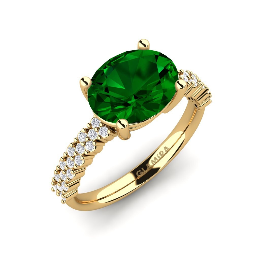 Oval Green Zirconia Engagement Ring Jolyssa