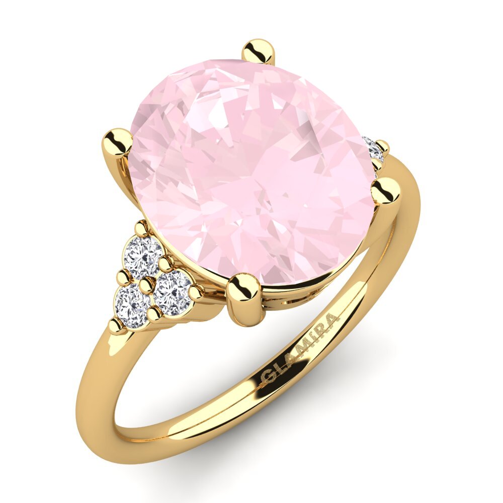 14ct Yellow Gold Rose Quartz Ring Jomairys