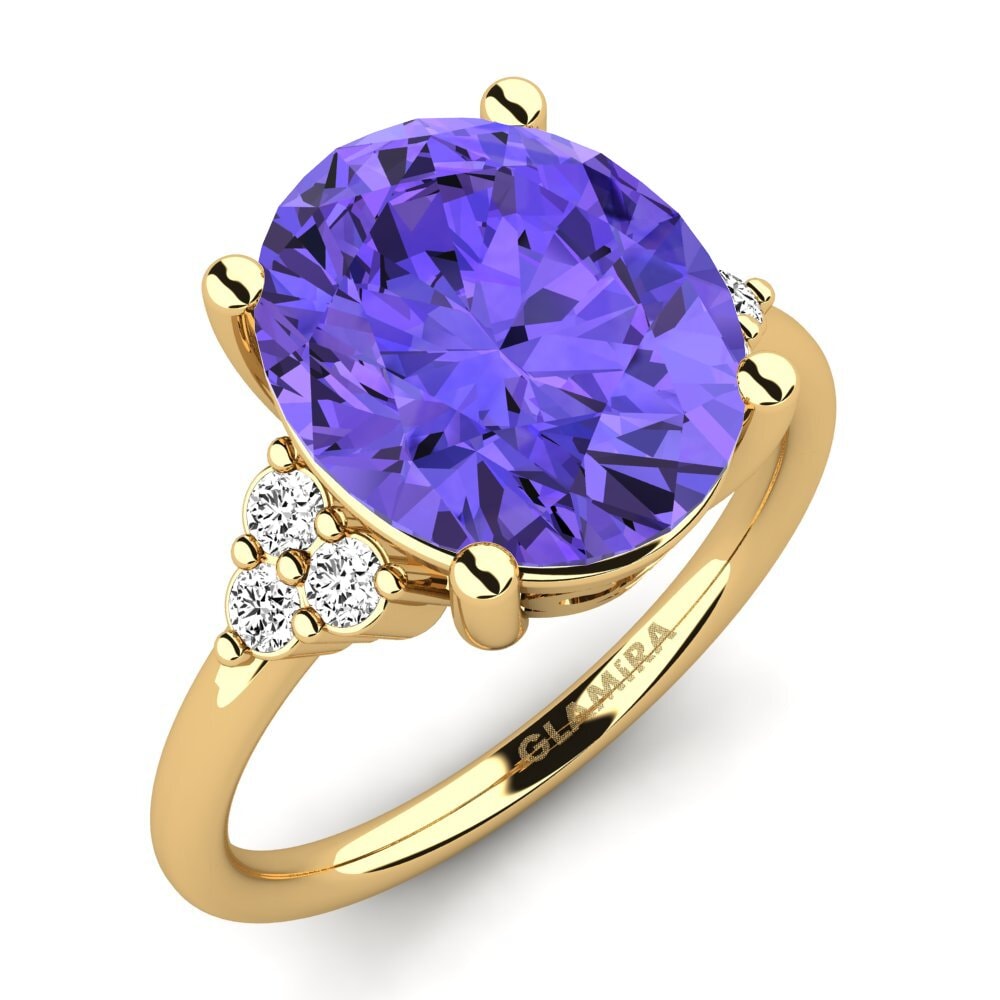 14k Oro Amarillo Tanzanita Anillo Jomairys