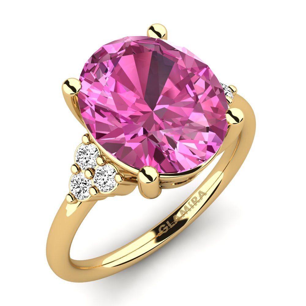 9k Oro Amarillo Topacio Rosa Anillo Jomairys