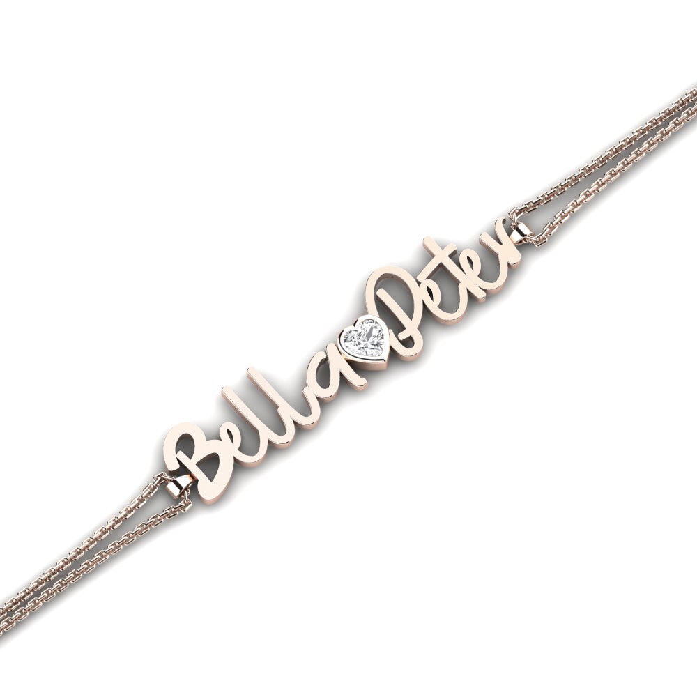 14ct Rose Gold White sapphire Women's Bracelet Jona