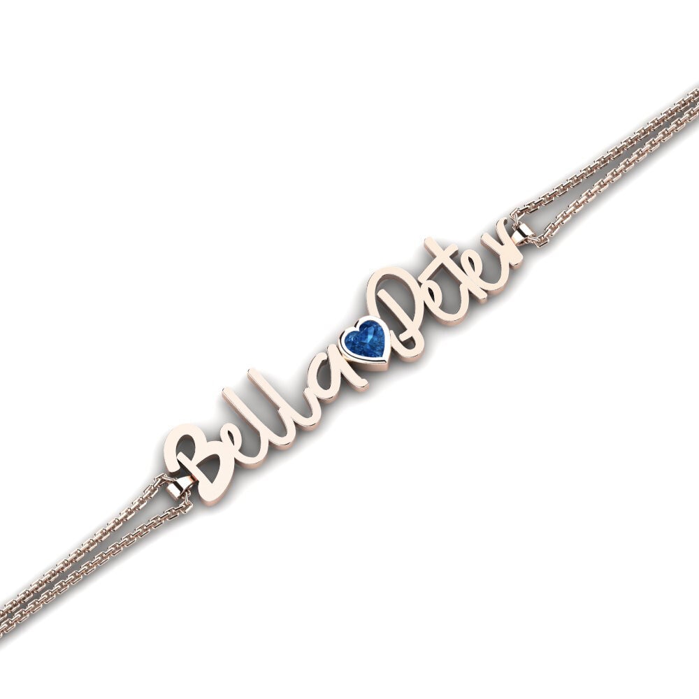 14ct Rose Gold Dark Blue Zirconia Women's Bracelet Jona