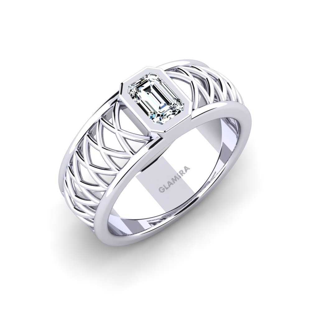 14ct White Gold Zirconia Men's Ring Jonah