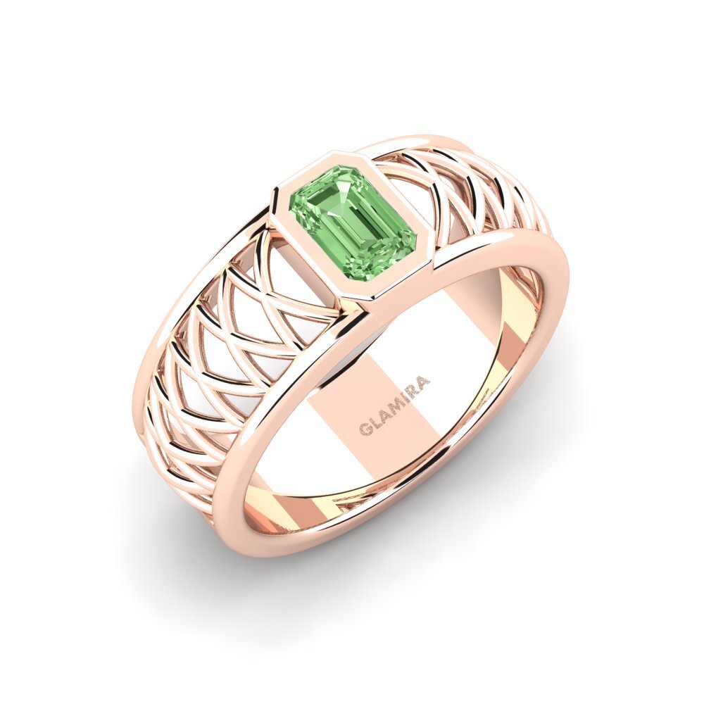 Oro Rosso 375 Diamante Verde Anello da uomo Jonah