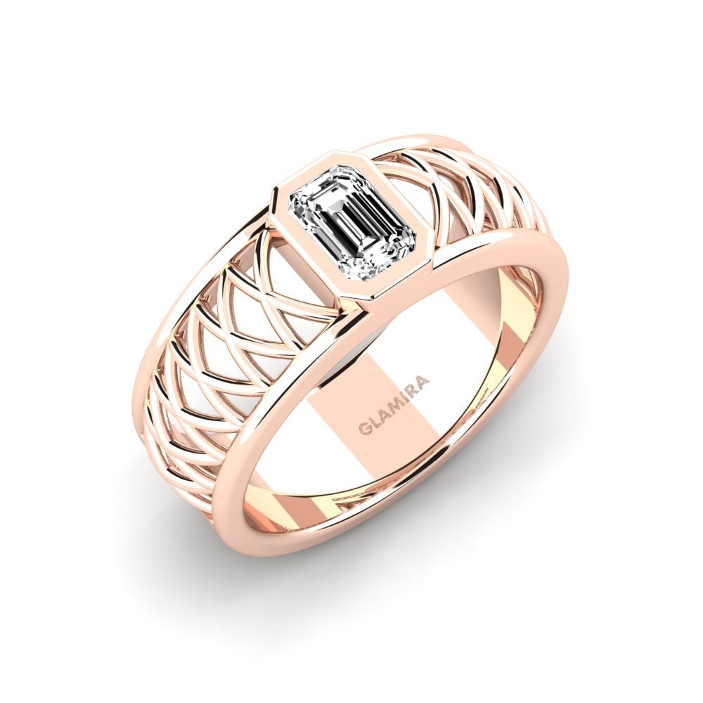 Oro Rosso 585 Moissanite Anello da uomo Jonah