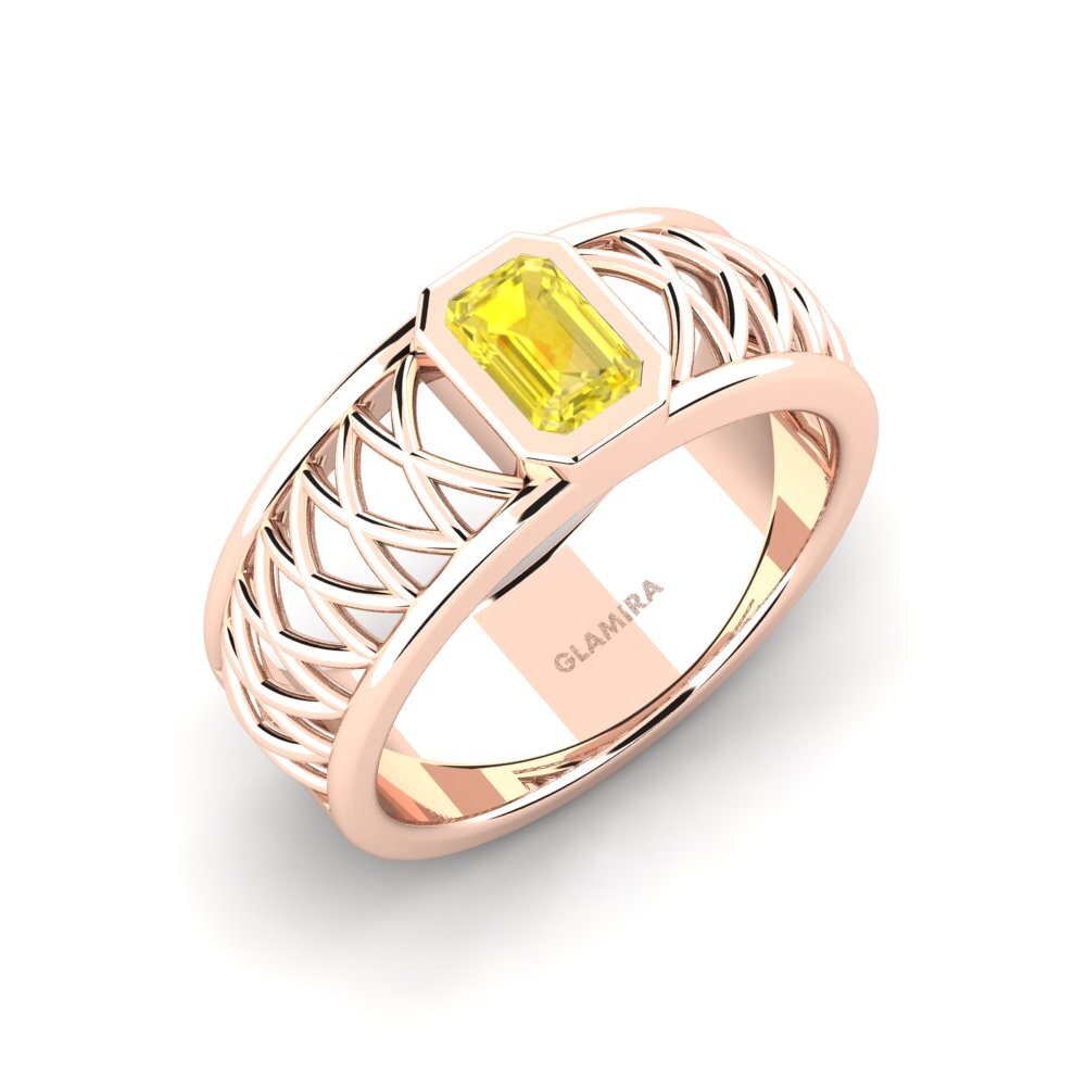 14k Rose Gold Yellow Sapphire Men's Ring Jonah