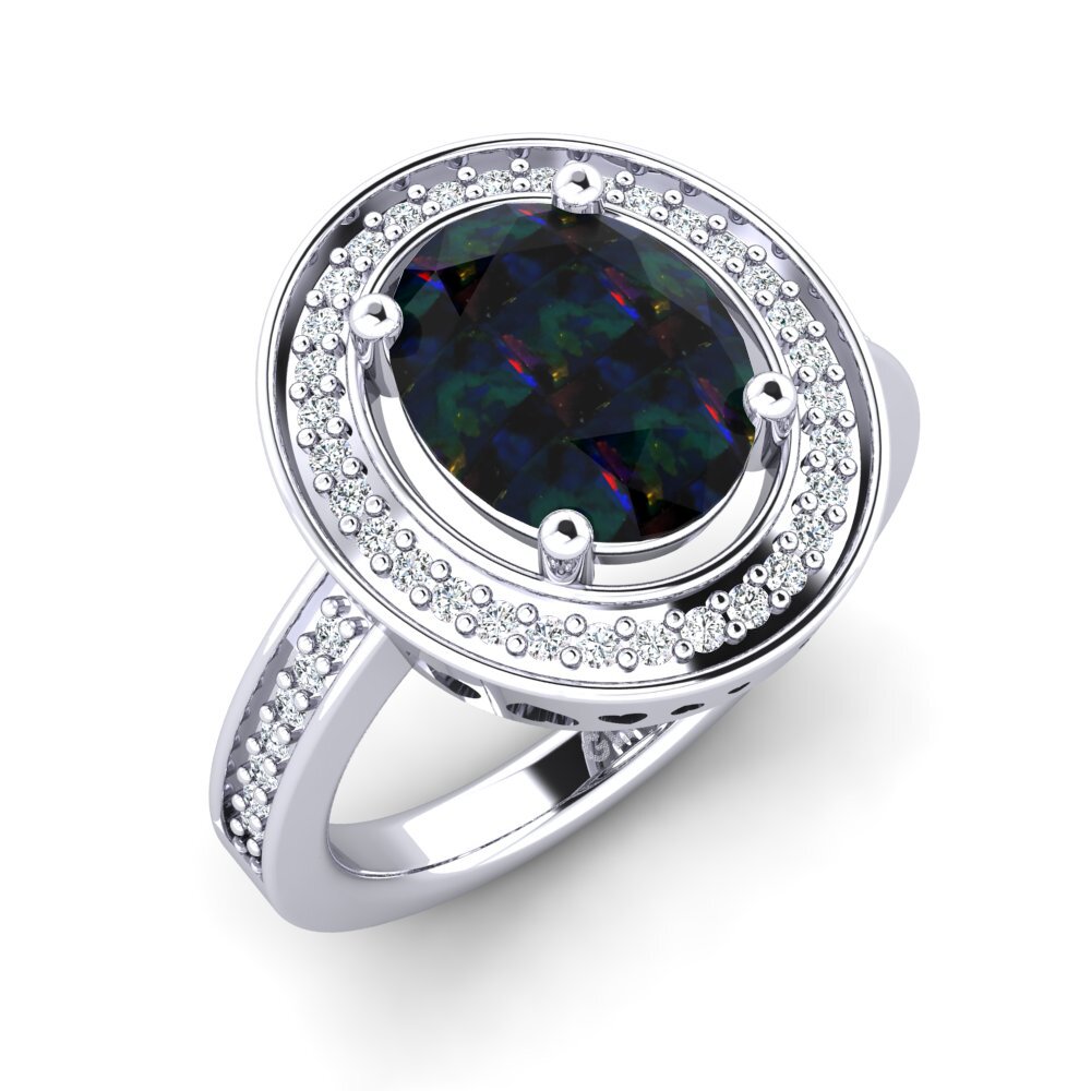 Black Opal Engagement Ring Jonaris