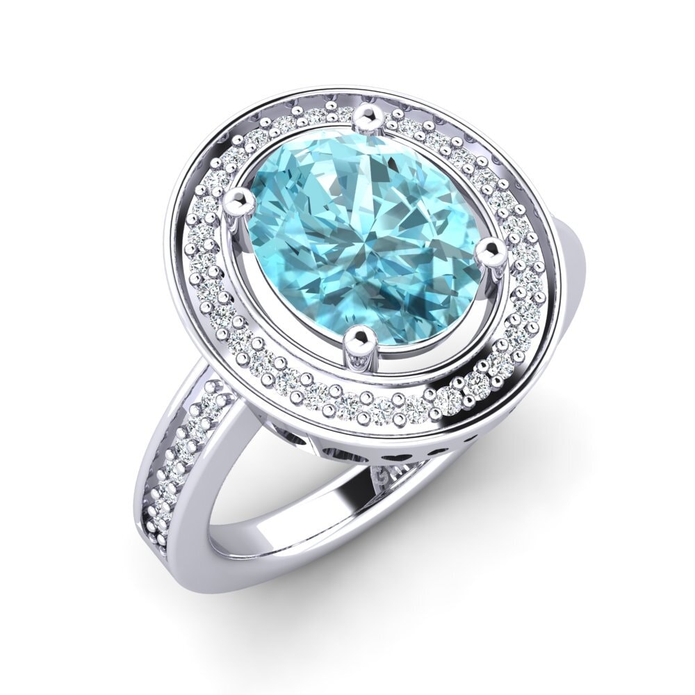 Blue Zircon Engagement Ring Jonaris