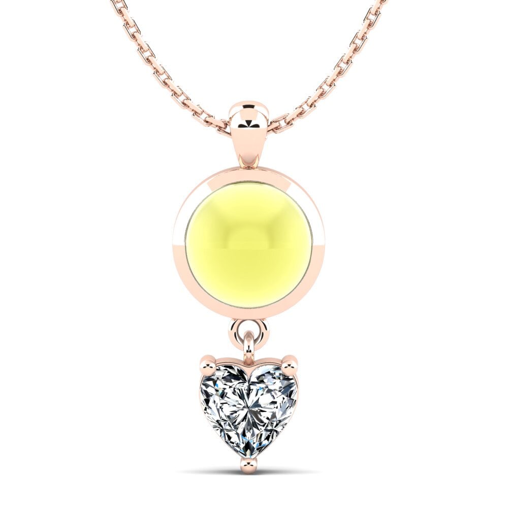 14k Oro Rosa Topacio Limón Cabujón Colgante de Mujer Jonila