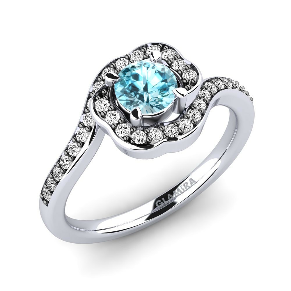 Blue Zircon Engagement Ring Jonna 0.5 crt