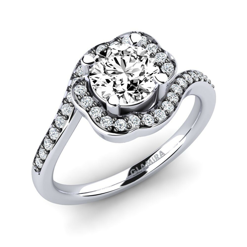 Exclusive Black Touch Collection Jonna 1.0 Crt 585 White Gold with Black Rhodium Moissanite