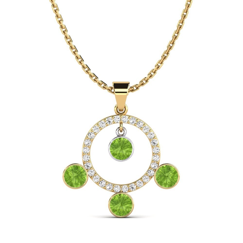 9k Oro Amarillo & Blanco Peridoto Colgante de Mujer Jorah
