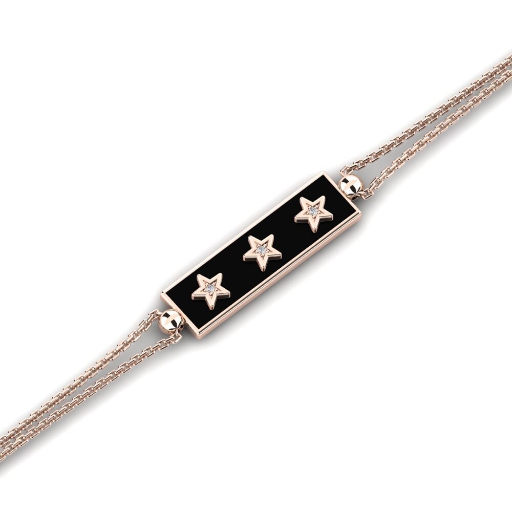9k Oro Rosa Diamante cultivado en laboratorio Pulsera de Mujer Jorund