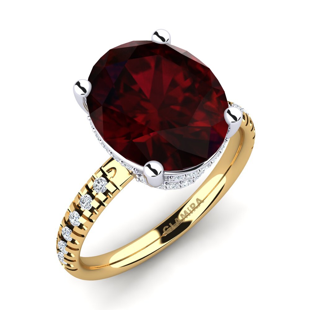 9k Oro Amarillo & Blanco Anillo Josafina