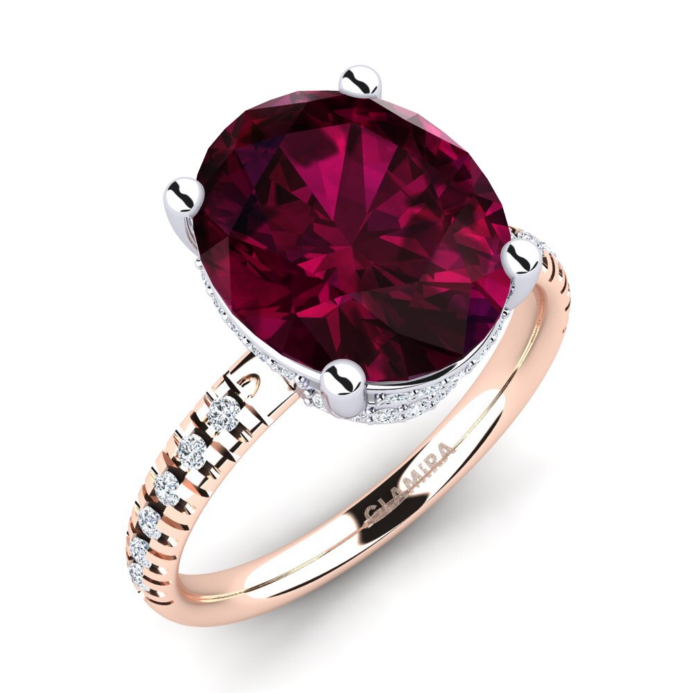 14k Oro Rosa & Blanco Anillo Josafina
