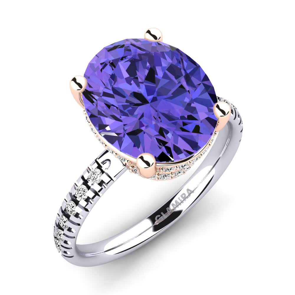 18ct White / Rose Gold Tanzanite Ring Josafina