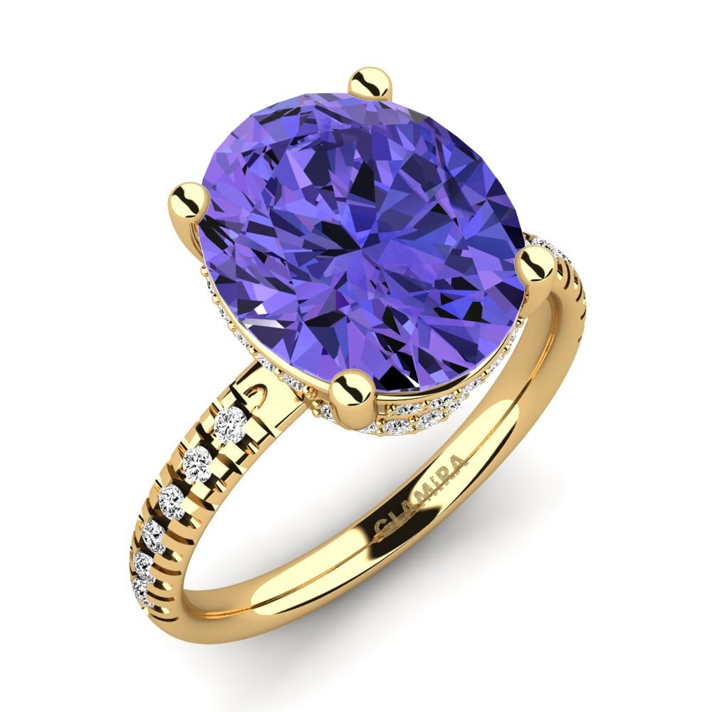 14k Oro Amarillo Tanzanita Anillo Josafina
