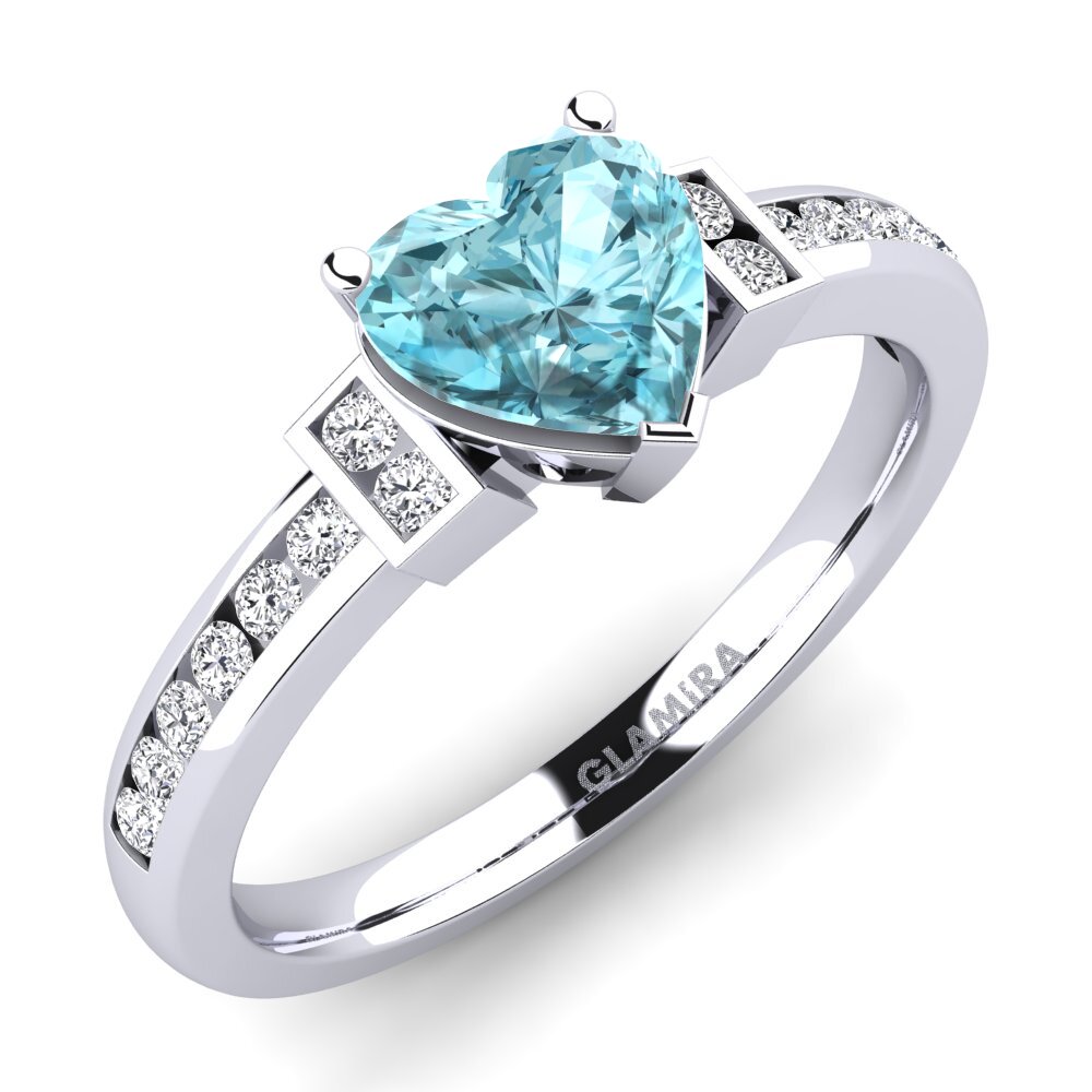 Blue Zircon Engagement Ring Josephine