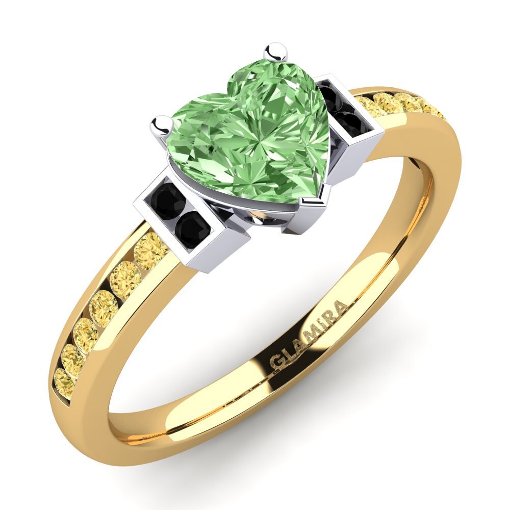 18k Oro Amarillo & Blanco Anillo de compromiso Josephine