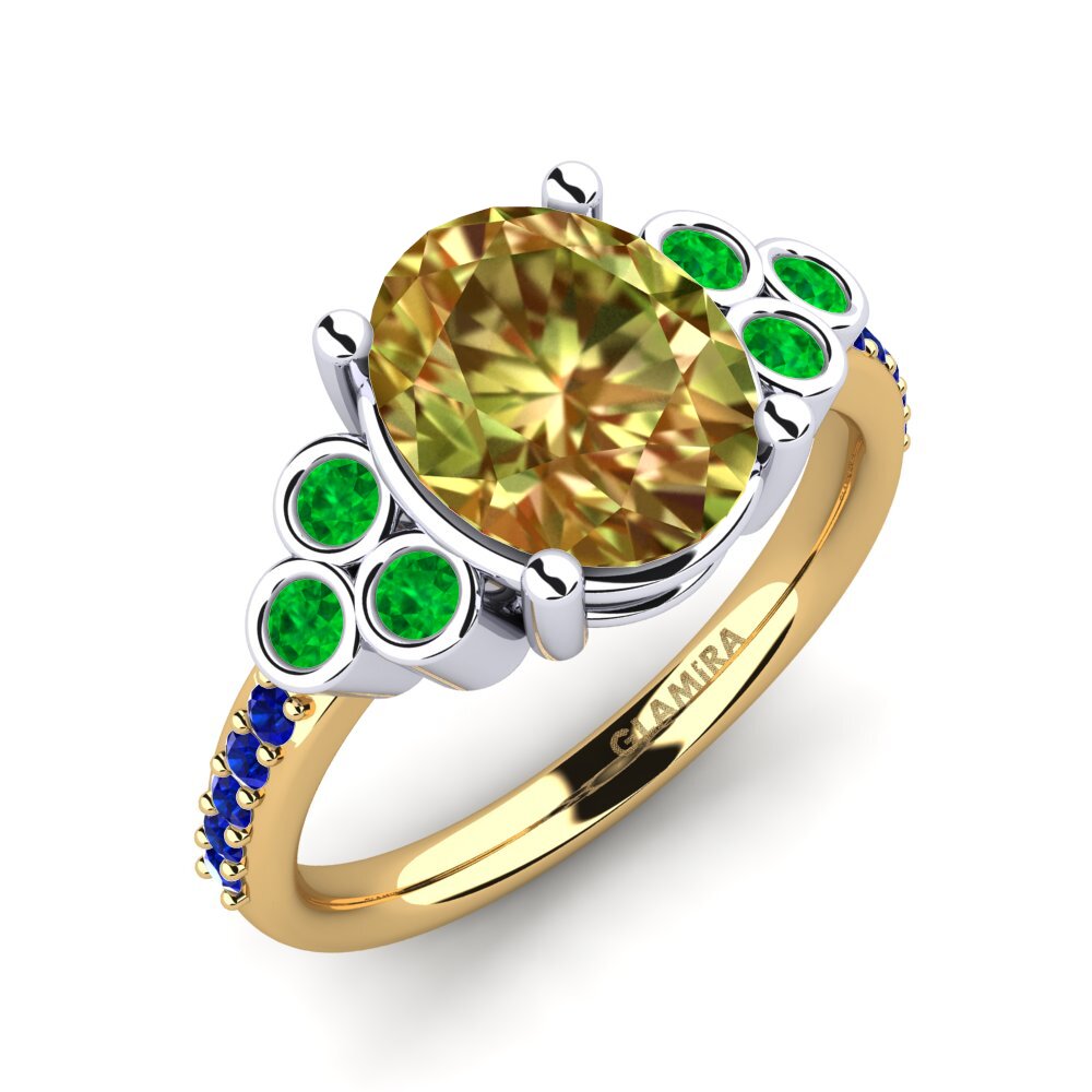 14K Geel & Wit Goud Sultan Steen Verlovingsring Joulaya