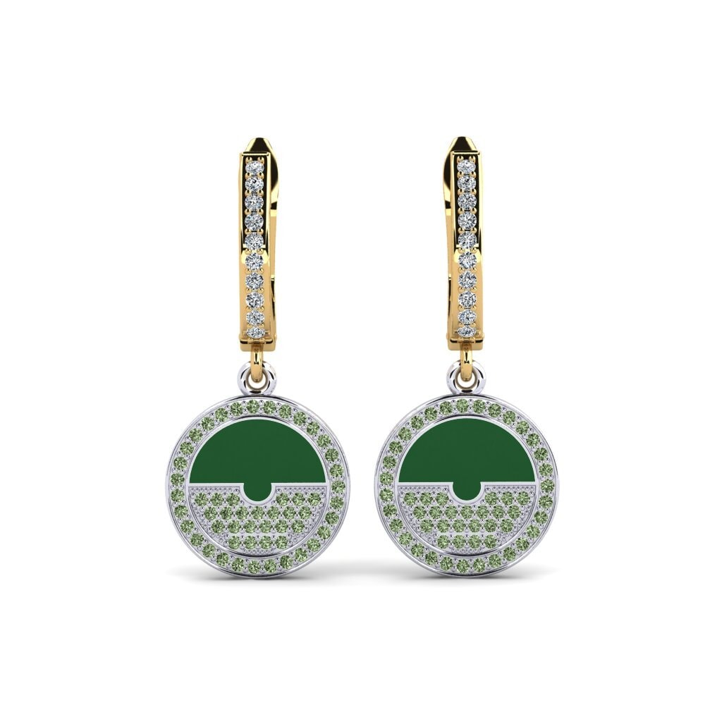 Pendientes Diamante Verde Premium