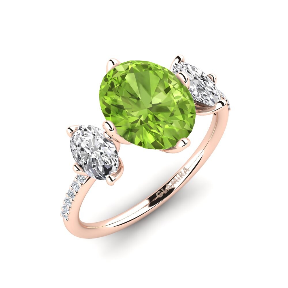 9k Rose Gold Peridot Engagement Ring Jovelle