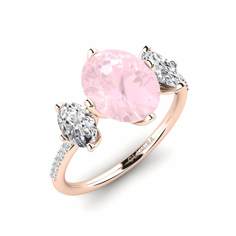 9k Rose Gold Rose Quartz Engagement Ring Jovelle