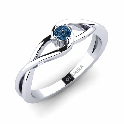 Anillo Joy 0.1crt Oro Blanco 585 & Diamante Azul
