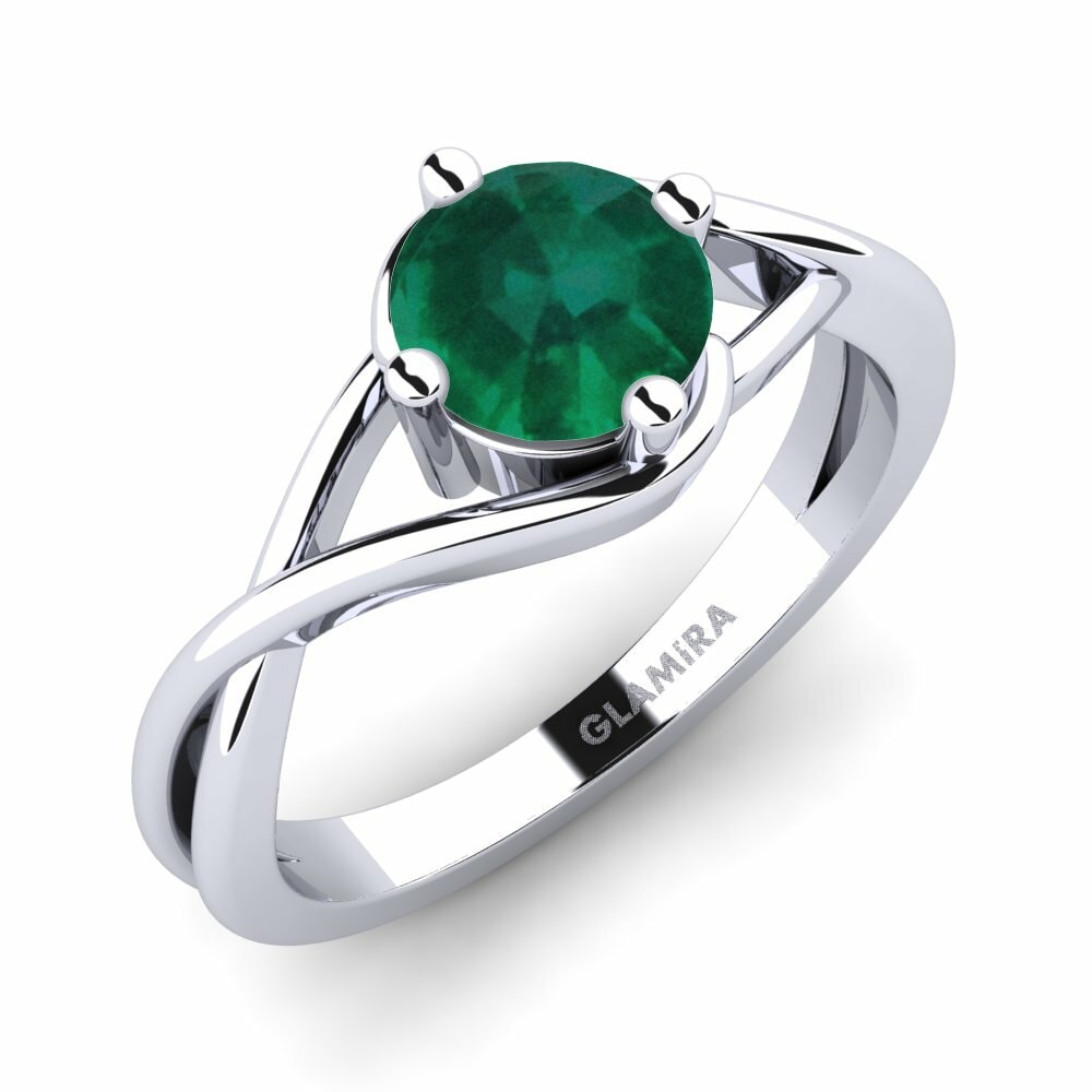 Classic Solitaire Engagement Rings Joy 1.0 Crt 585 White Gold Emerald