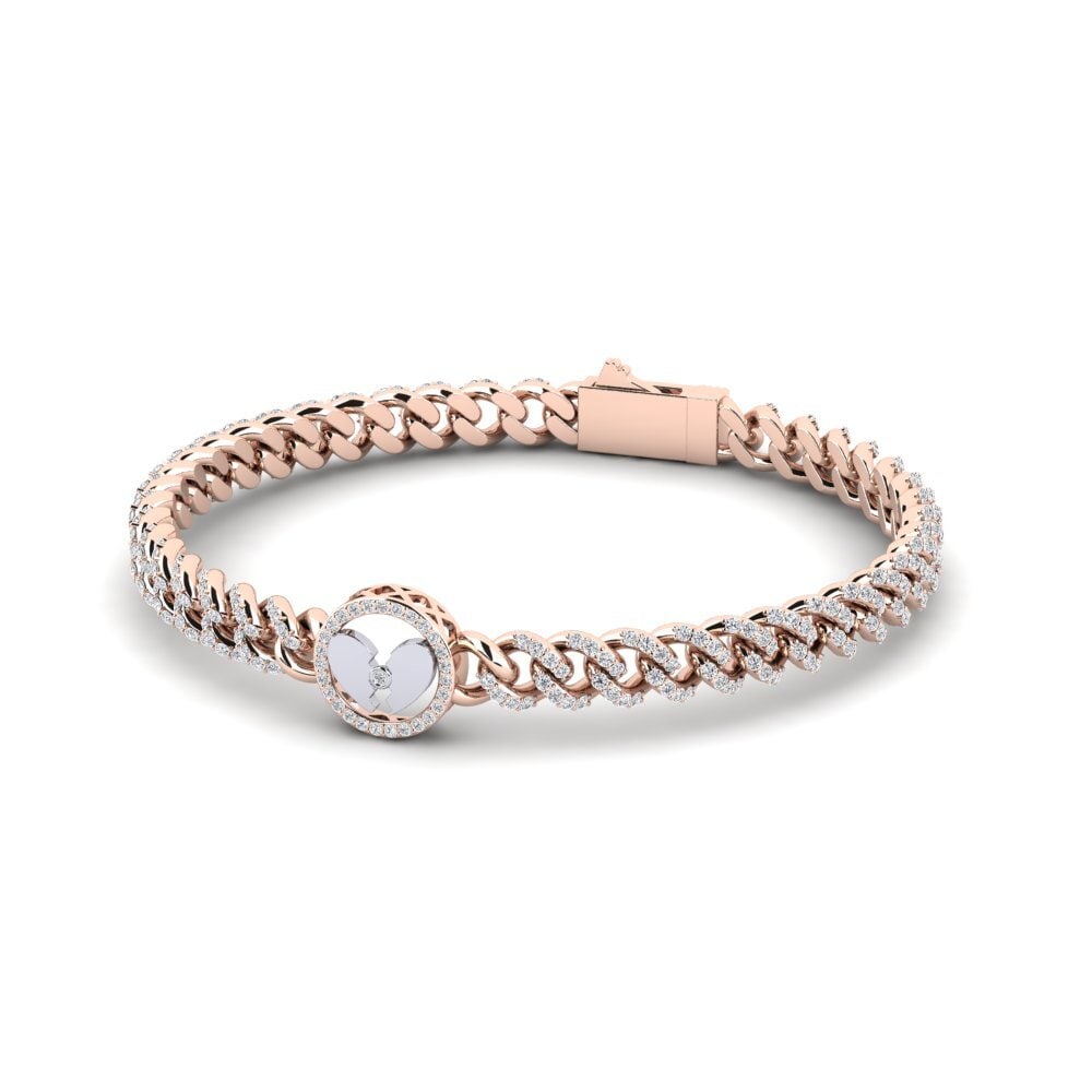 14ct Rose & White Gold Diamond Women's Bracelet Jsars