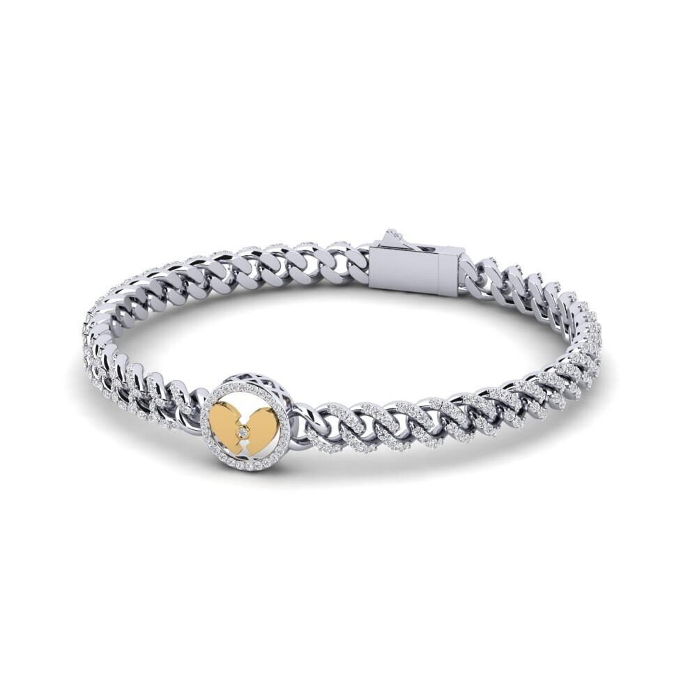9ct White & Yellow Gold Diamond Women's Bracelet Jsars