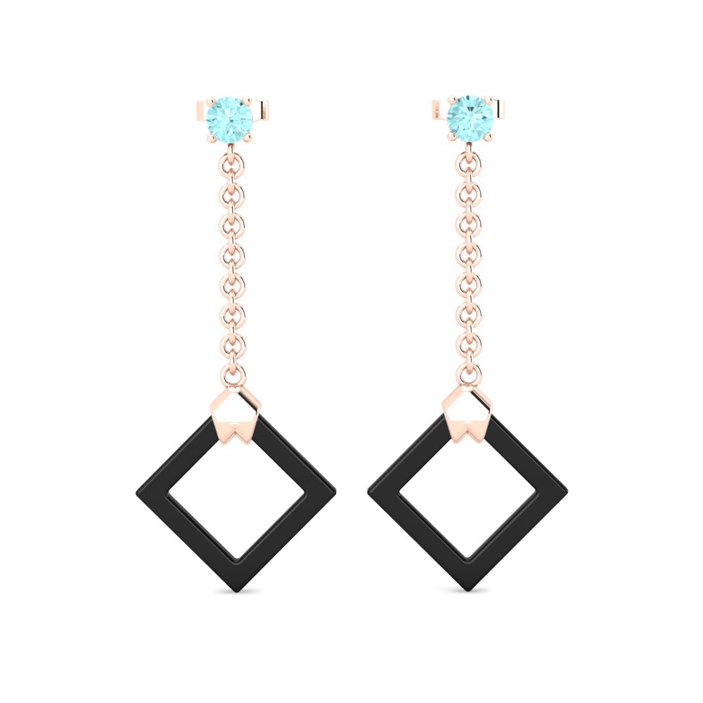 14k Rose Gold Aquamarine Women's Earring Juanita