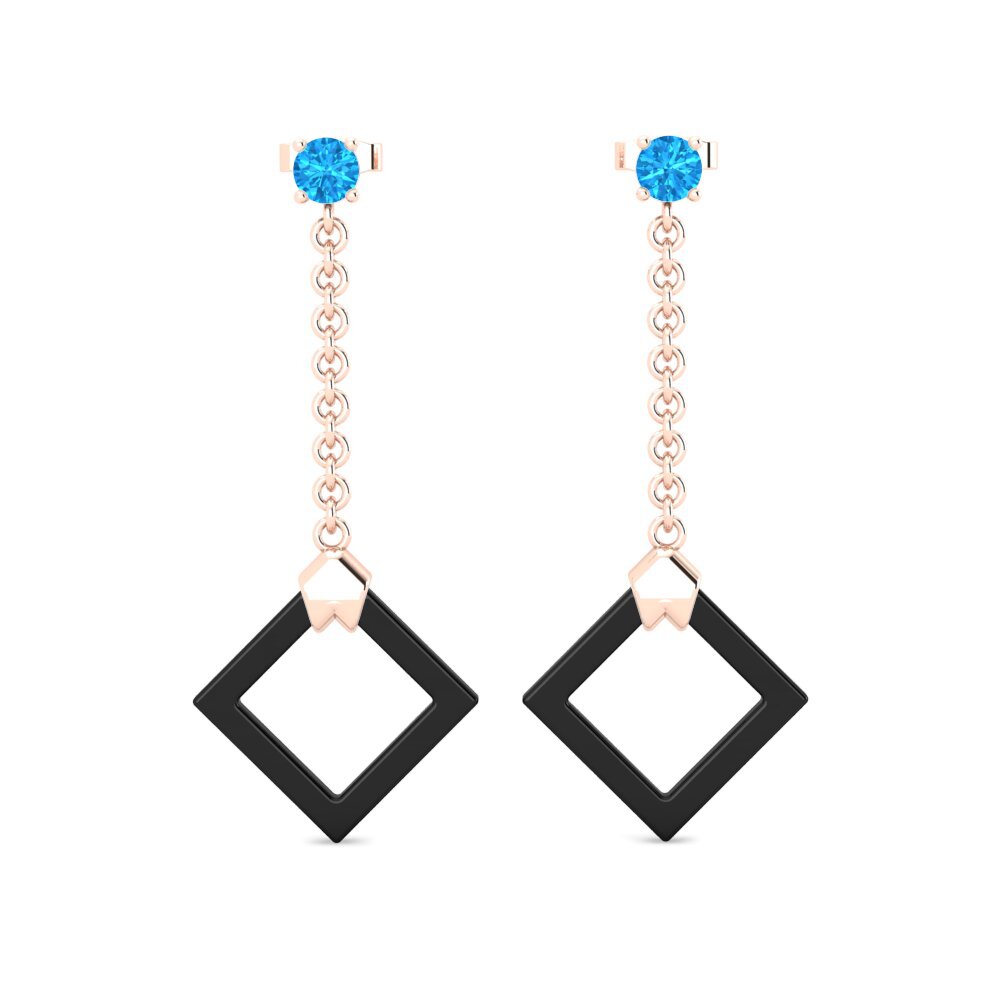 9ct Rose Gold Blue Topaz Women's Earring Juanita