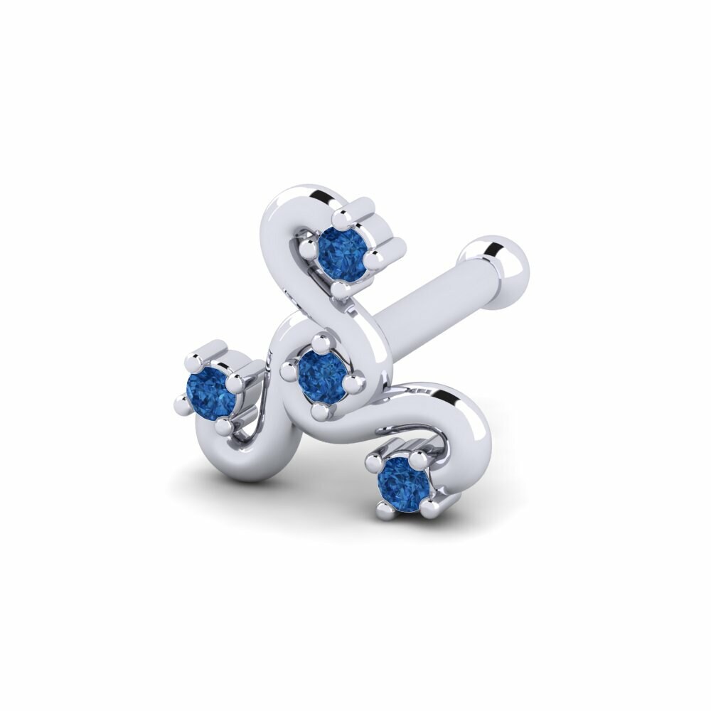 Donker Blauwe Zirkoon Neus Pin Judas