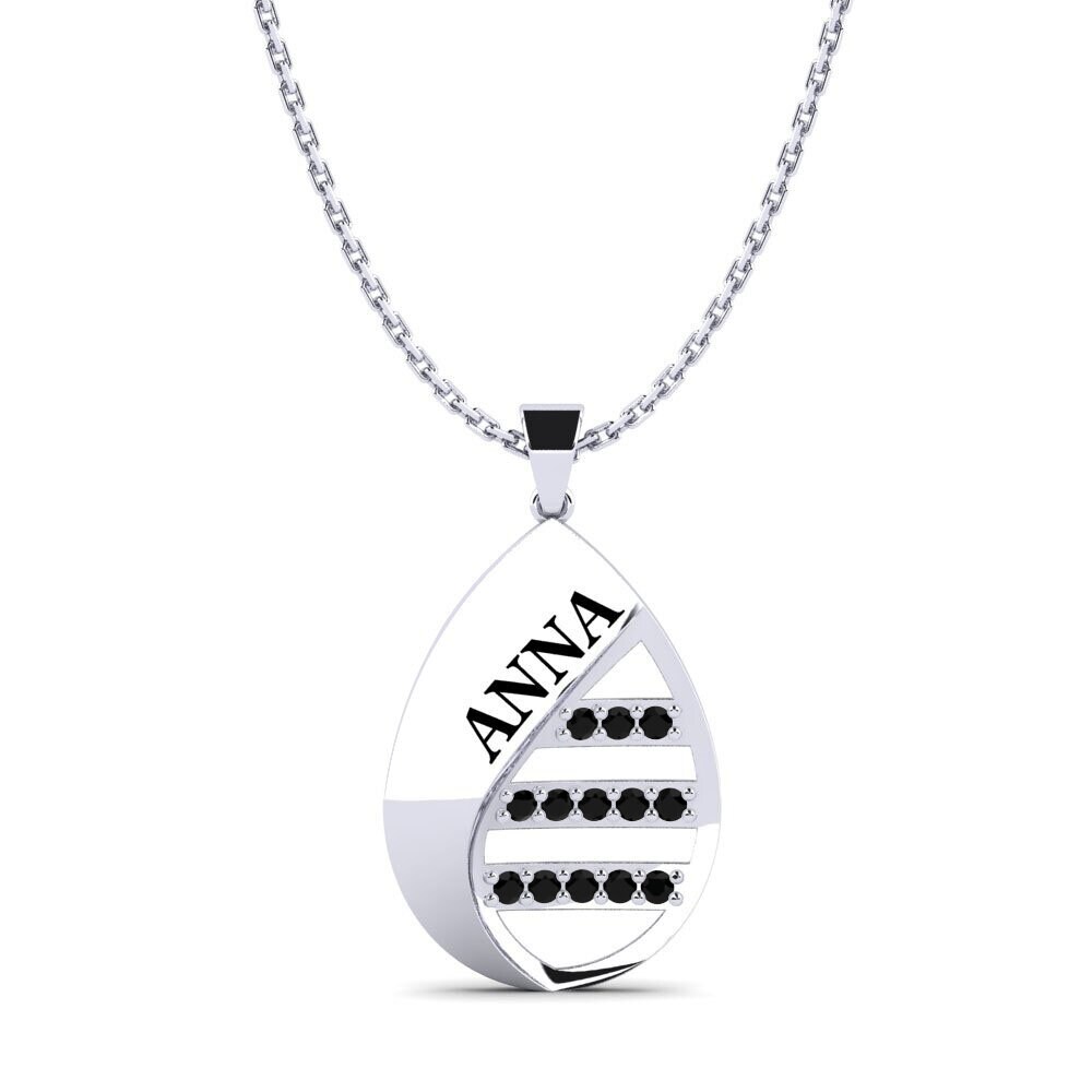 Schwarzer Diamant Damen anhänger Judie