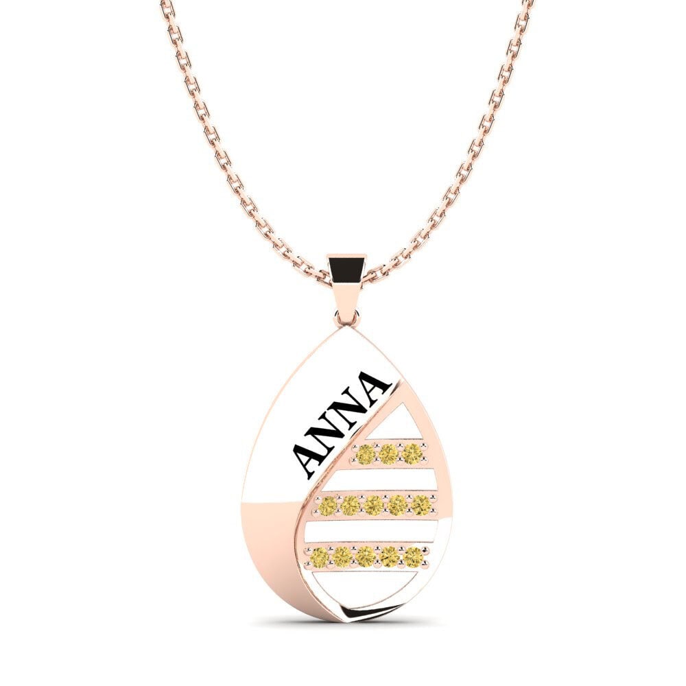 Rotgold 585 Gelber Diamant Damen anhänger Judie