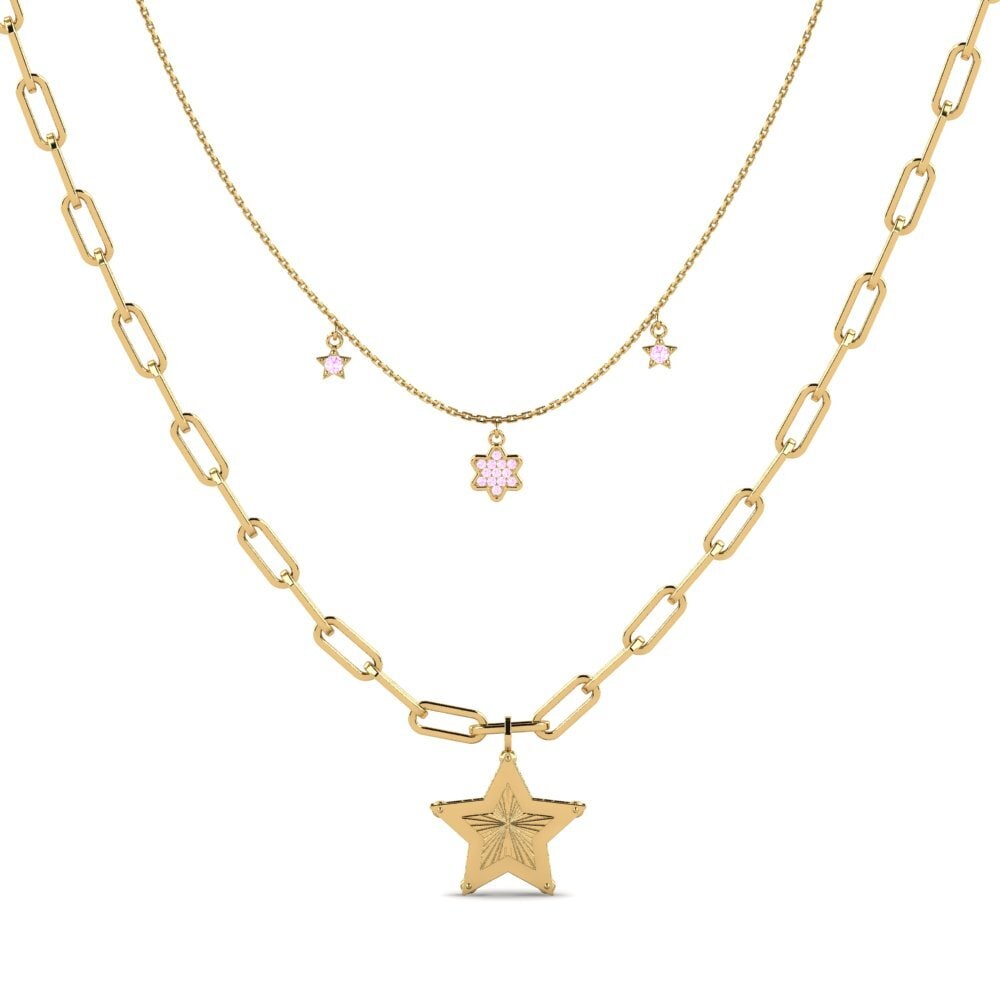 Zafiro Rosado Collar de clip Judiex