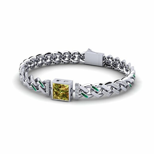 Bracelet Juft 585 White Gold & Sultan Stone & Swarovski Crystal
