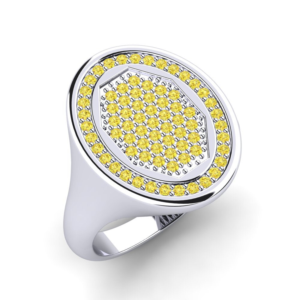Yellow Sapphire Men's Pinky Ring Jukann