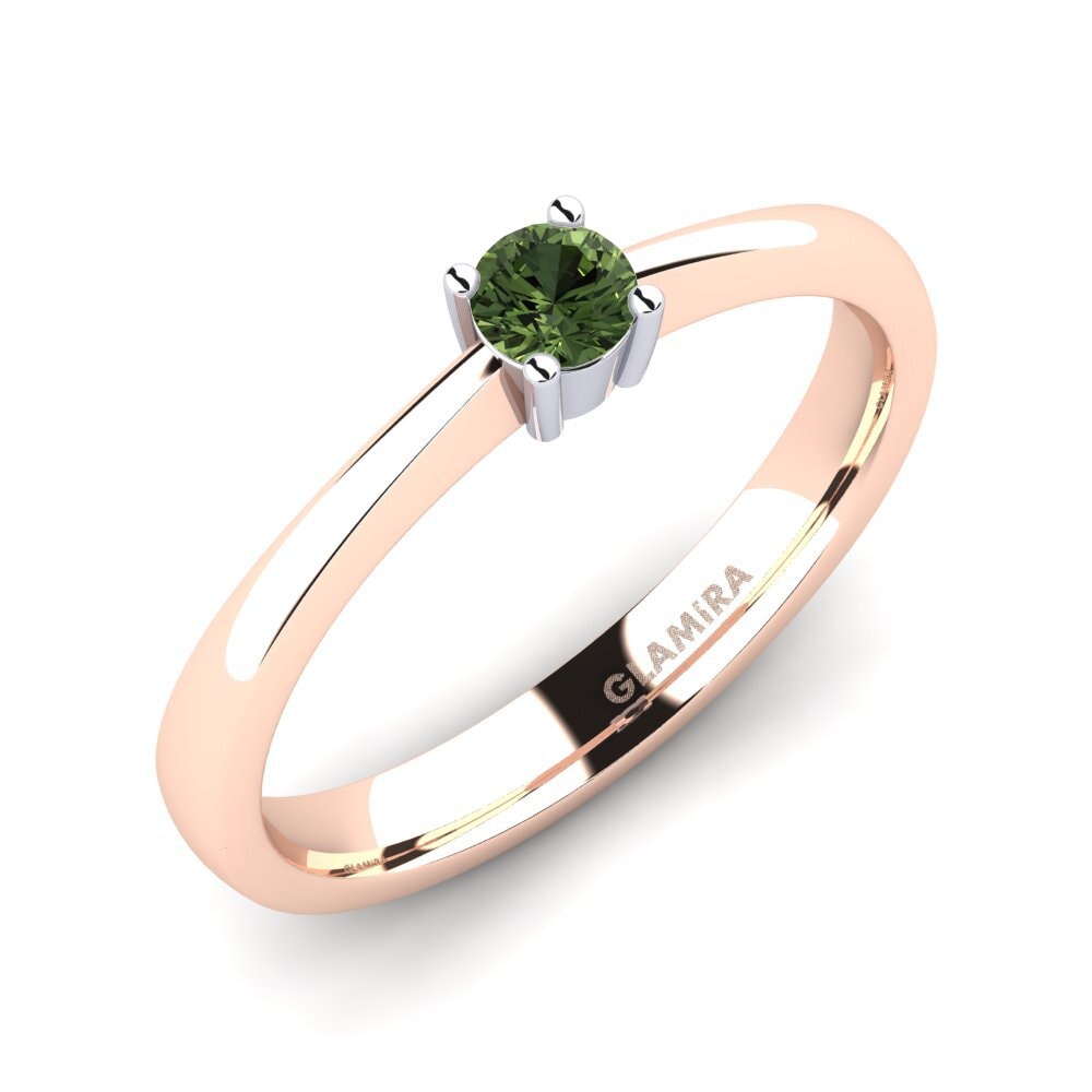 14ct Rose & White Gold Green Sapphire Engagement Ring Julia