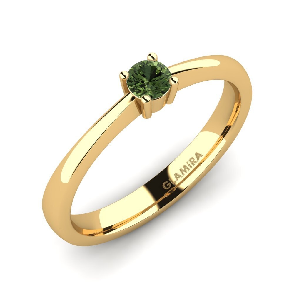 14ct Yellow Gold Green Sapphire Engagement Ring Julia
